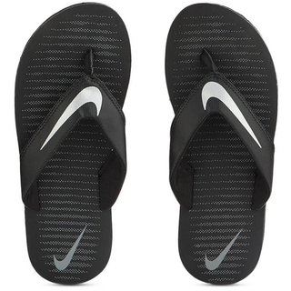 nike black and white flip flops 