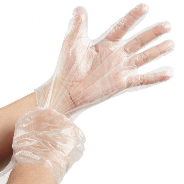 disposable pe dotted hand gloves